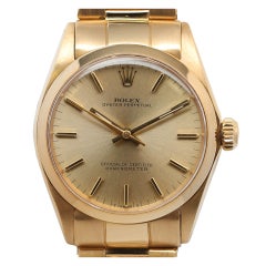 Rolex Yellow Gold Midsize Oyster Perpetual Wristwatch circa 1968
