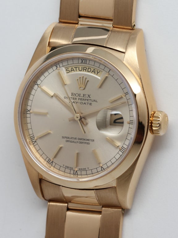 Rolex Yellow Gold Day-Date President Wristwatch circa 1985