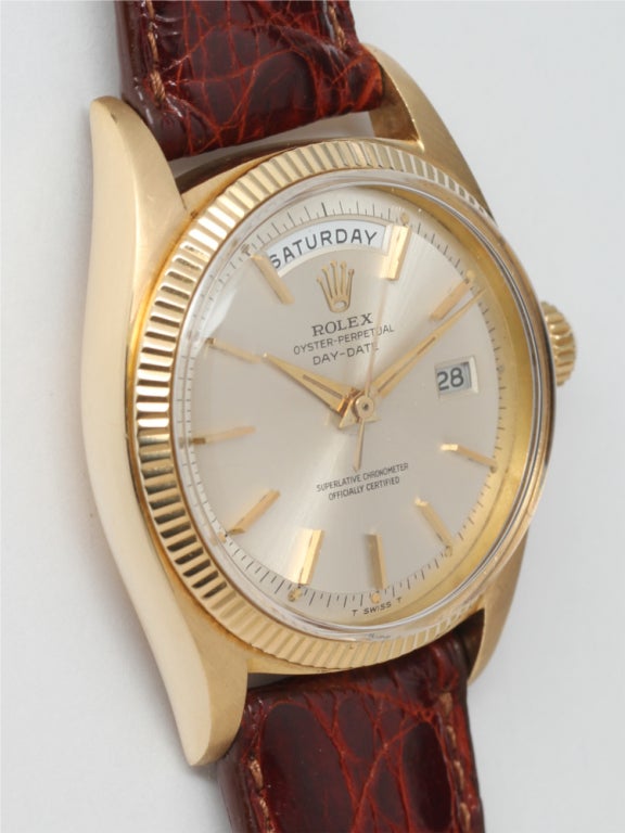 Rolex Early Yellow Gold Day-Date Wristwatch Ref 1803 circa 1960 In Excellent Condition In West Hollywood, CA