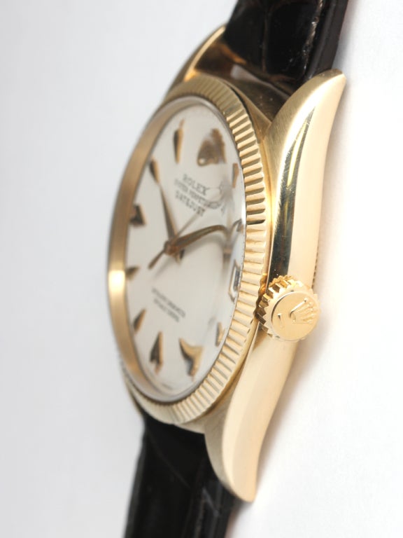 Rolex Yellow Gold Early Datejust Wristwatch Ref 6605 circa 1957 1