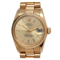 Rolex Yellow Gold Midsize Datejust Retailed by Tiffany & Co