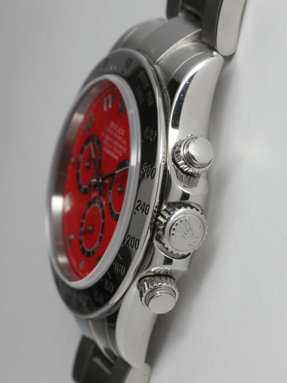 Rolex Stainless Steel Daytona Ref 116520 with Custom Colored Red Dial 1
