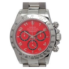 Rolex Stainless Steel Daytona Ref 116520 with Custom Colored Red Dial