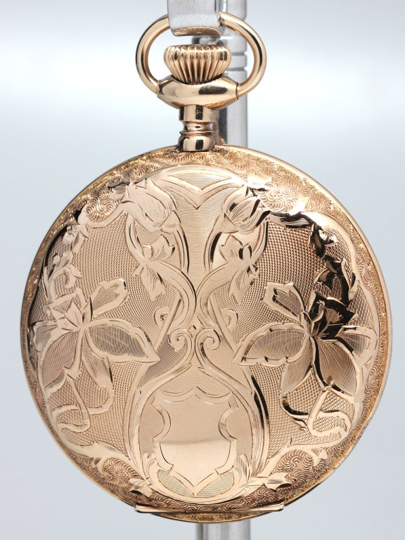 Art Nouveau Waltham Gold Filled 16-Size Hunting Cased Pocket Watch