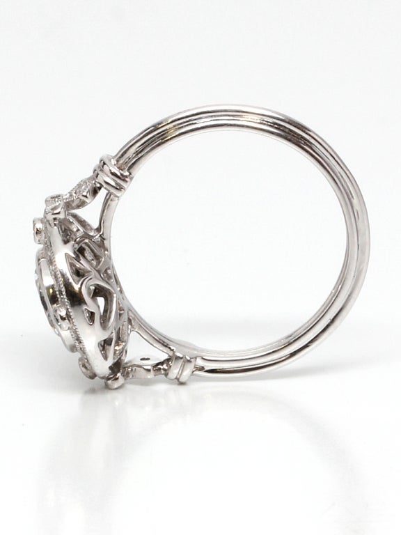 1.01ct Round Diamond White Gold Engagement Ring 2
