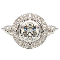 1.01ct Round Diamond White Gold Engagement Ring