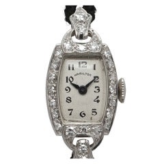 Vintage Hamilton Lady's Platinum and Diamond Wristwatch circa 1930s