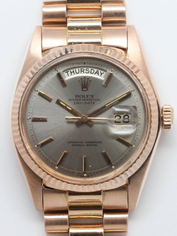 Rolex Rose Gold Day-Date President Wristwatch circa 1973 2