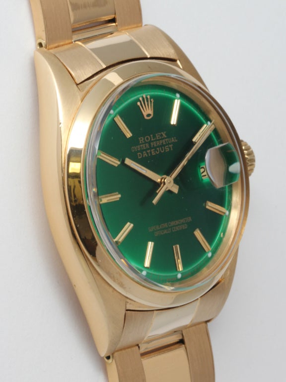 Rolex Yellow Gold Datejust Wristwatch with Custom Dial circa 1964 In Excellent Condition In West Hollywood, CA