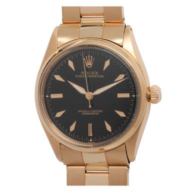 Used Rolex Rose Gold Oyster Perpetual Wristwatch circa 1956