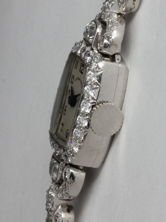 Tiffany & Co Lady's Hamilton Platinum and Diamond Wristwatch 1