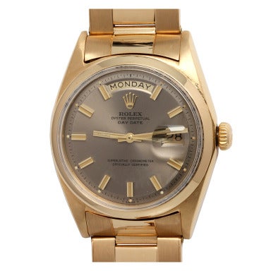 Vintage Rolex Yellow Gold Day-Date President Wristwatch Ref 1803 circa 1964