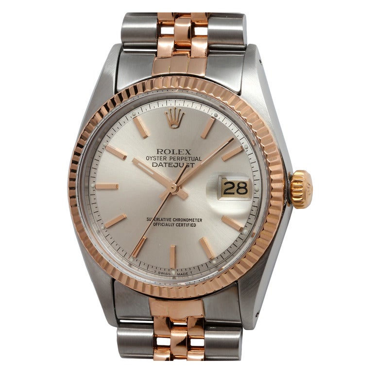 Rolex Rose Gold and Stainless Steel Datejust Wristwatch circa 1975 at ...