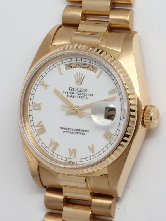 Rolex Yellow Gold Day-Date President Wristwatch circa 1982