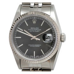 Rolex Stainless Steel Datejust with White Gold Bezel circa 1993