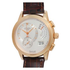 Glashutte Rose Gold Panograph Flyback Wristwatch circa 2004
