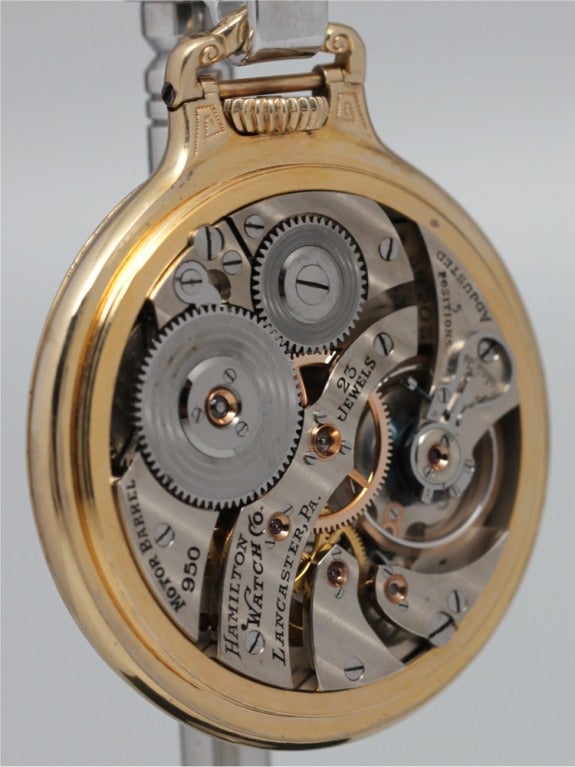 Hamilton Gold Filled Railway Special Pocket Watch In Excellent Condition In West Hollywood, CA