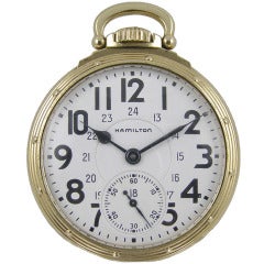 Vintage Hamilton Gold Filled Railroad 950-B Pocket Watch, circa 1951