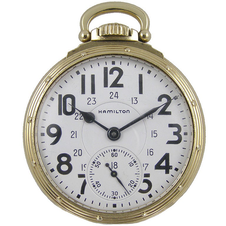 Hamilton Gold Filled Railroad 950B Pocket Watch, circa 1951 For Sale