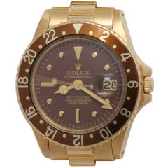 Rolex Yellow Gold GMT-Master Wristwatch Ref 1675 circa 1972
