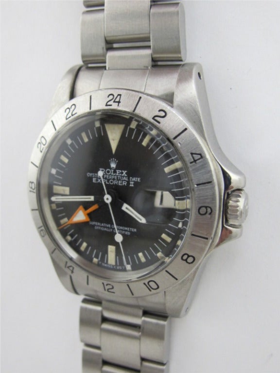 Rolex Stainless Steel Explorer II Wristwatch Ref 1655 circa 1979 at 1stDibs