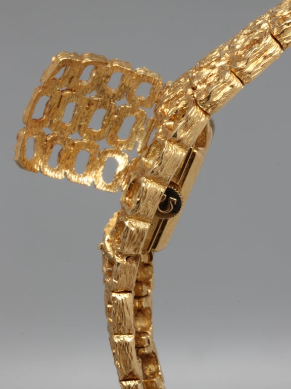 Omega Lady's Yellow Gold Concealed-Dial Bracelet Watch 2