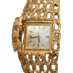 Retro Omega Lady's Yellow Gold Concealed-Dial Bracelet Watch