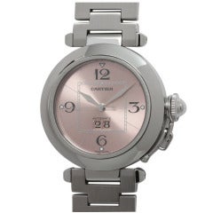 Cartier Lady's Stainless Steel Pasha C Big Date Wristwatch
