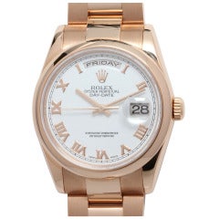 Rolex Rose Gold Day-Date President Wristwatch circa 2001
