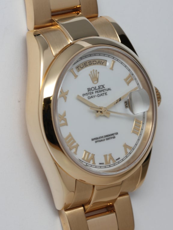 Rolex Gold Day-Date President Wristwatch with Papers circa 2004