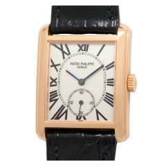 Vintage Patek Philippe Rose Gold Gondolo Wristwatch circa 1990s