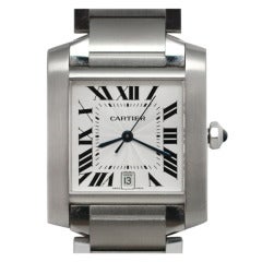 Cartier Stainless Steel Tank Francaise Automatic Wristwatch