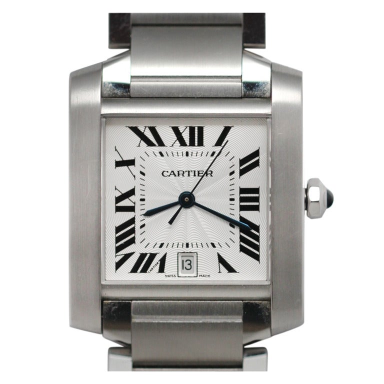 Cartier Stainless Steel Tank Francaise Automatic Wristwatch at 1stDibs