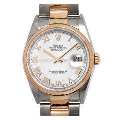 Rolex Stainless Steel and Yellow Gold Datejust Wristwatch circa 2000