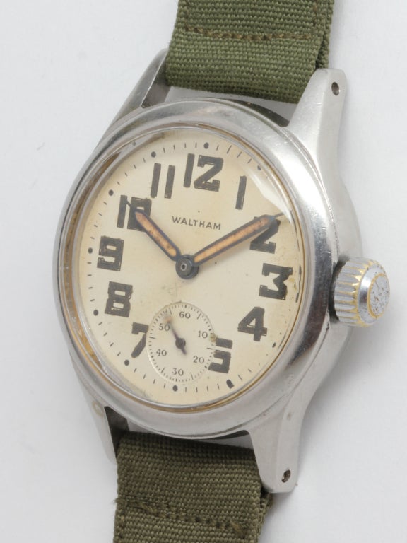 vintage waltham military watch