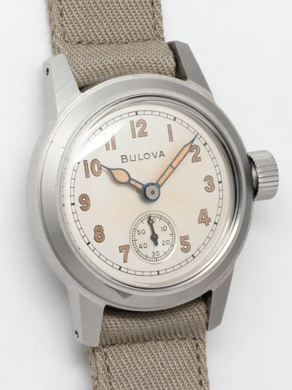 Bulova Stainless Steel WWII-Era Military Wristwatch