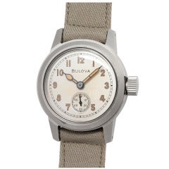 Bulova Stainless Steel WWII-Era Military Wristwatch