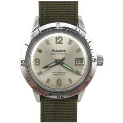 Vintage Bulova Stainless Steel Diver's Wristwatch circa 1967