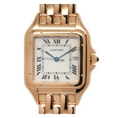 Cartier Yellow Gold Man's Panther Wristwatch circa 1990s
