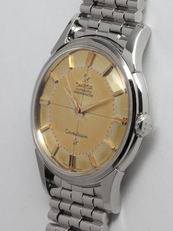 Omega Stainless Steel Constellation Wristwatch circa 1960s In Excellent Condition In West Hollywood, CA