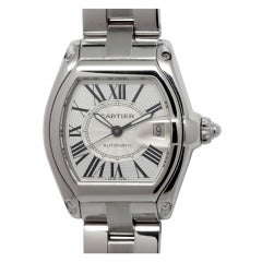 Cartier Stainless Steel Large Size Roadster Wristwatch on Bracelet