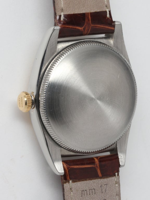 Rolex Stainless Steel and Yellow Gold Bubbleback Wristwatch circa 1949 1