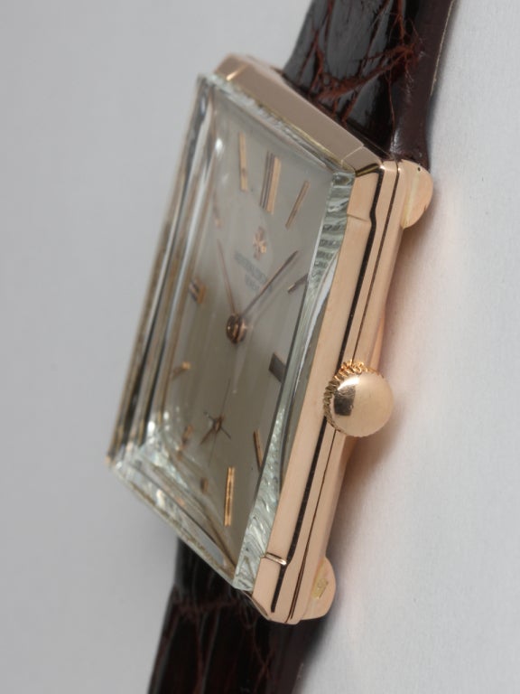 Men's Vacheron & Constantin Rose Gold Square Wristwatch circa 1950s