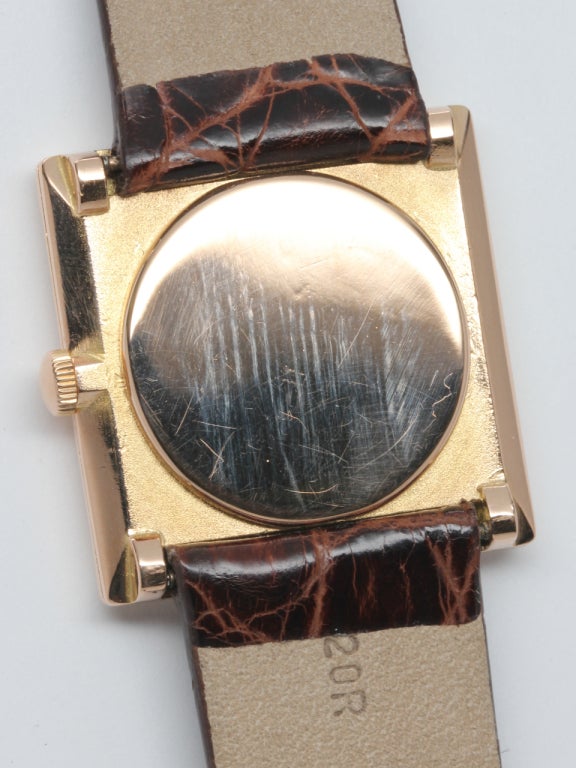 Vacheron & Constantin Rose Gold Square Wristwatch circa 1950s 1