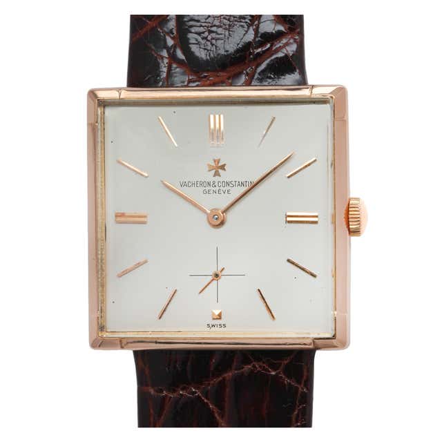 Vacheron and Constantin Rose Gold Square Wristwatch circa 1950s at 1stDibs