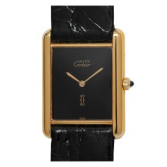Retro Cartier Man's Vermeil Tank Louis Wristwatch circa 1990s