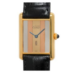 Cartier Vermeil Man's Tank Louis Wristwatch circa 1980s