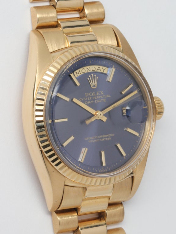 Rolex Yellow Gold Day-Date President Wristwatch circa 1971