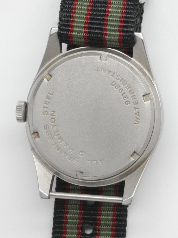 Hamilton Steel Military Wristwatch circa 1970s 1