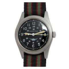 Retro Hamilton Steel Military Wristwatch circa 1970s